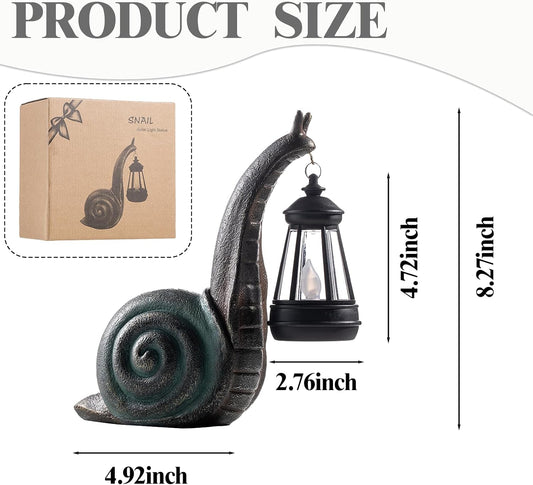 Solar Garden Snail Statue,Lawn Decor Statue for Patio, Balcony, Yard Ornament - Mothers Day Gifts for Mom Grandma Women