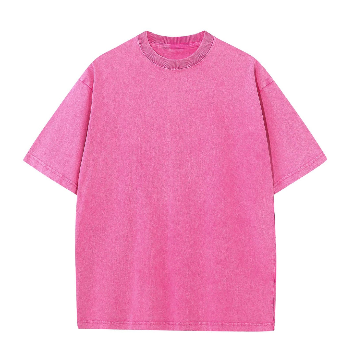 Men's Cotton T-Shirts Oversized Unisex Short Sleeves Casual Loose Wash Solid Basic Tee Tops