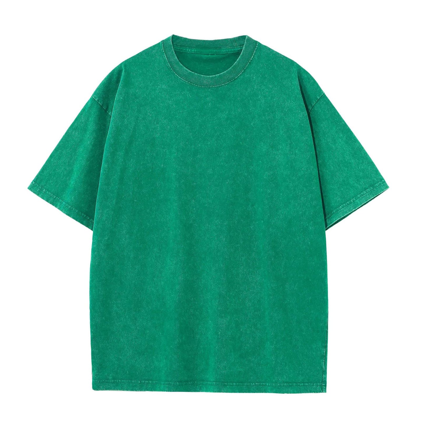 Men's Cotton T-Shirts Oversized Unisex Short Sleeves Casual Loose Wash Solid Basic Tee Tops