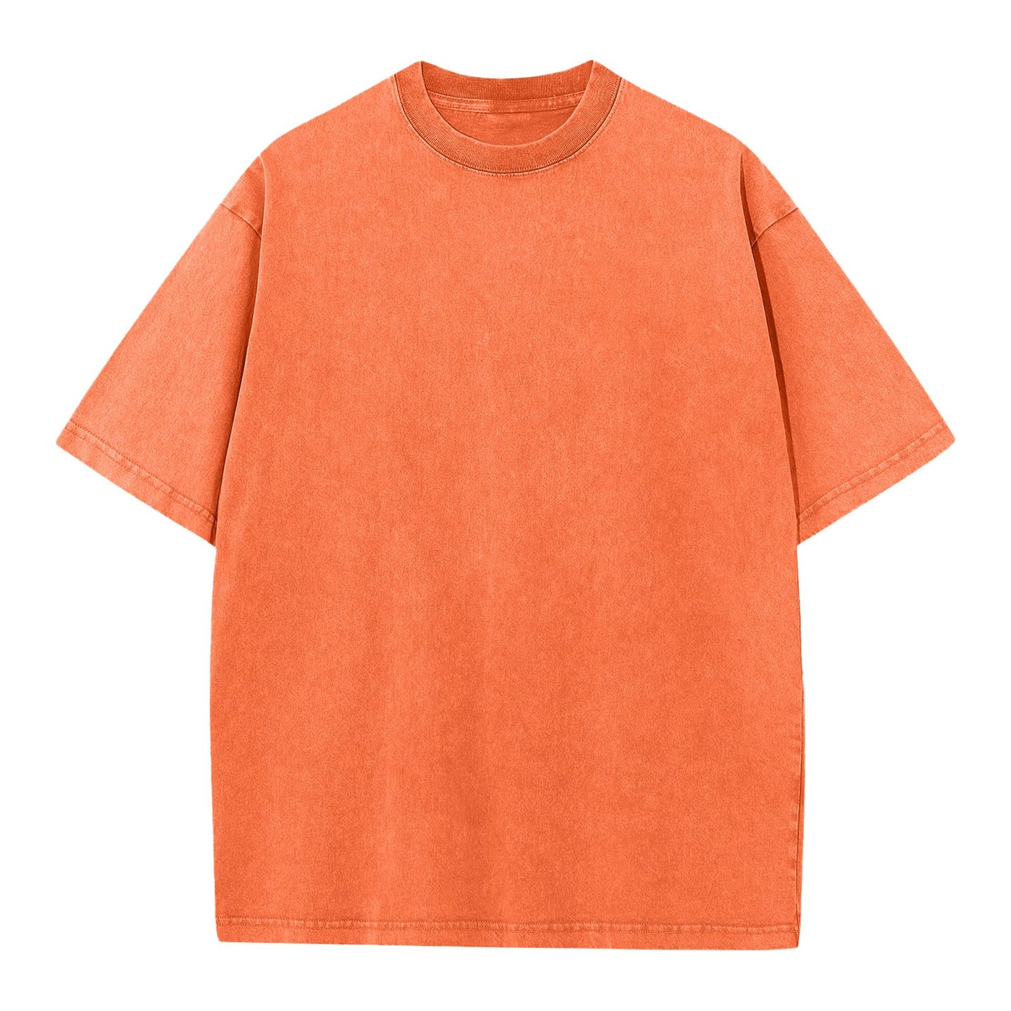 Men's Cotton T-Shirts Oversized Unisex Short Sleeves Casual Loose Wash Solid Basic Tee Tops
