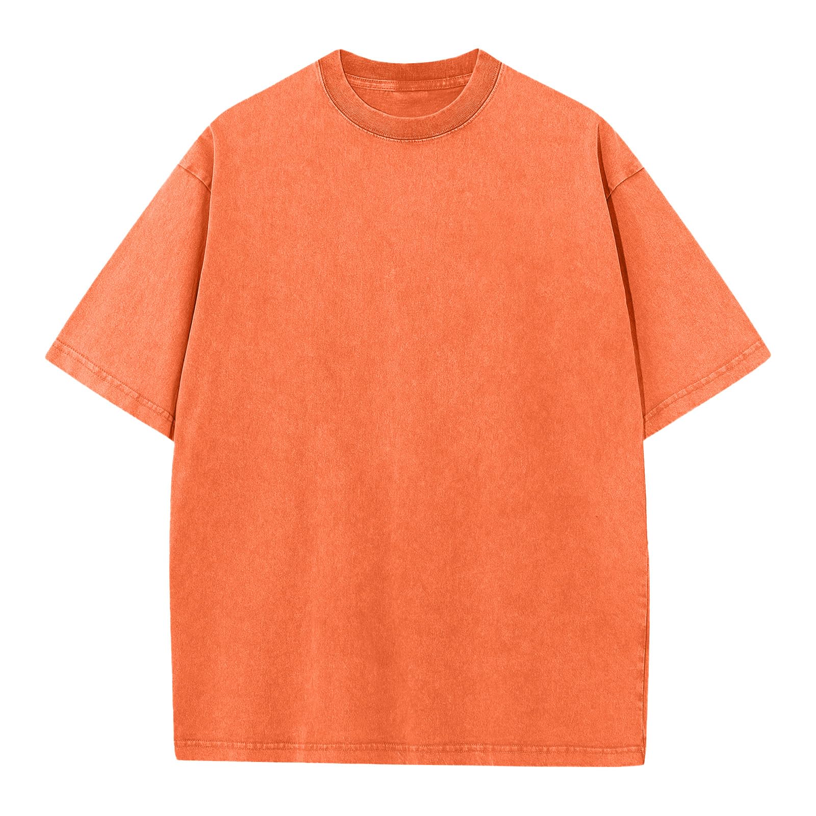 Men's Cotton T-Shirts Oversized Unisex Short Sleeves Casual Loose Wash Solid Basic Tee Tops