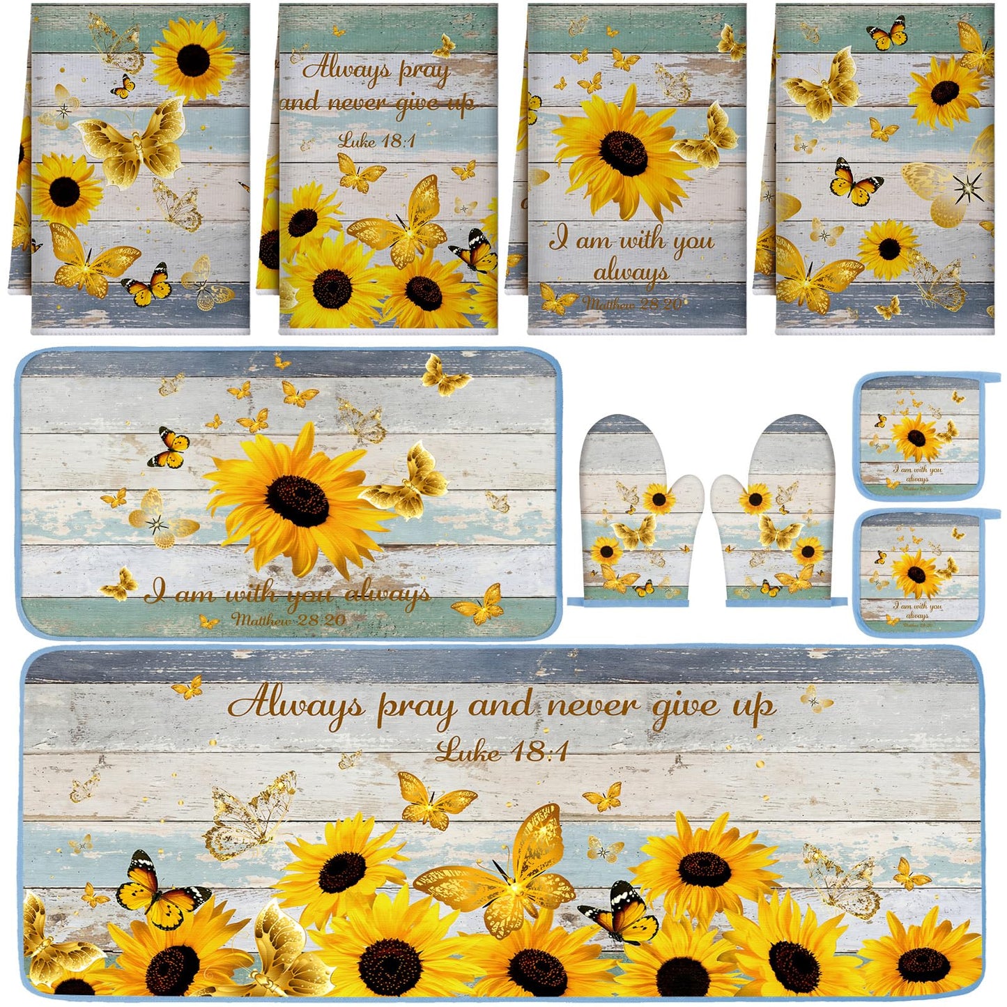 Fourluoo 10 Pcs Farmhouse Kitchen Decor and Accessories Set Black