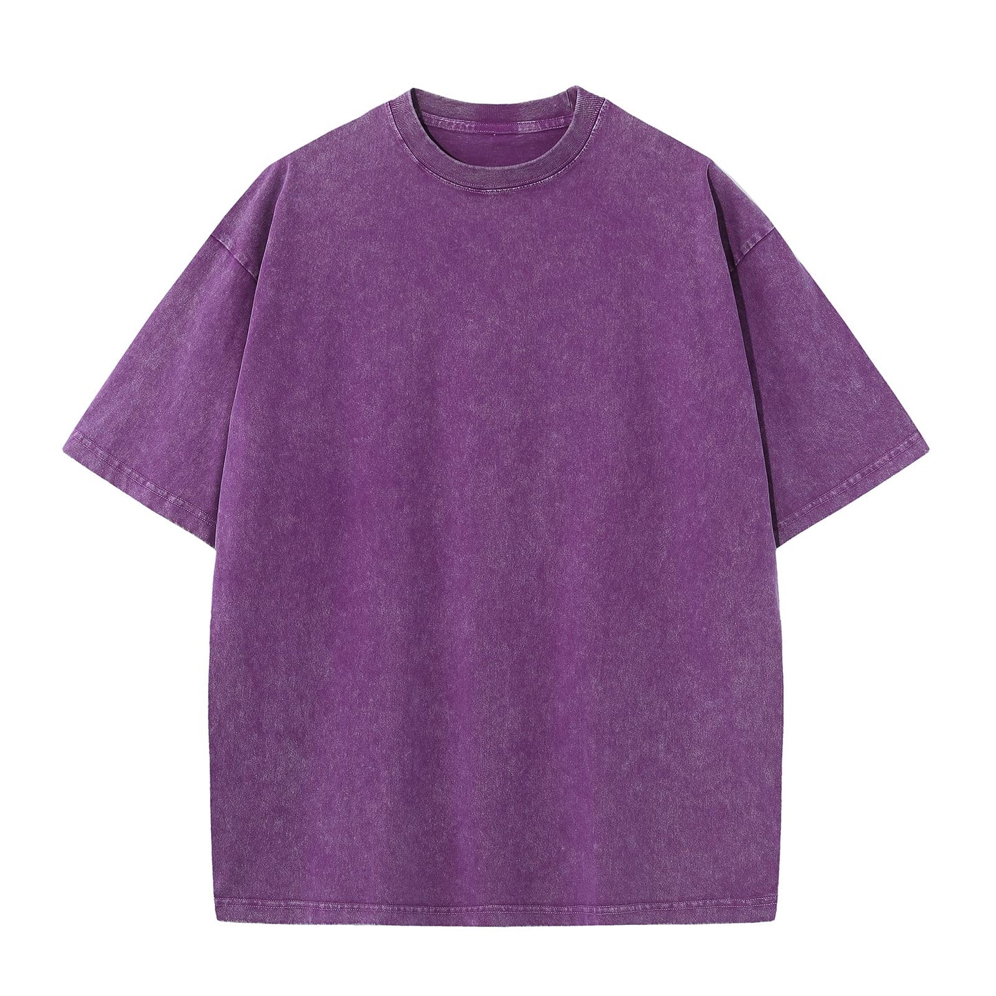 Men's Cotton T-Shirts Oversized Unisex Short Sleeves Casual Loose Wash Solid Basic Tee Tops