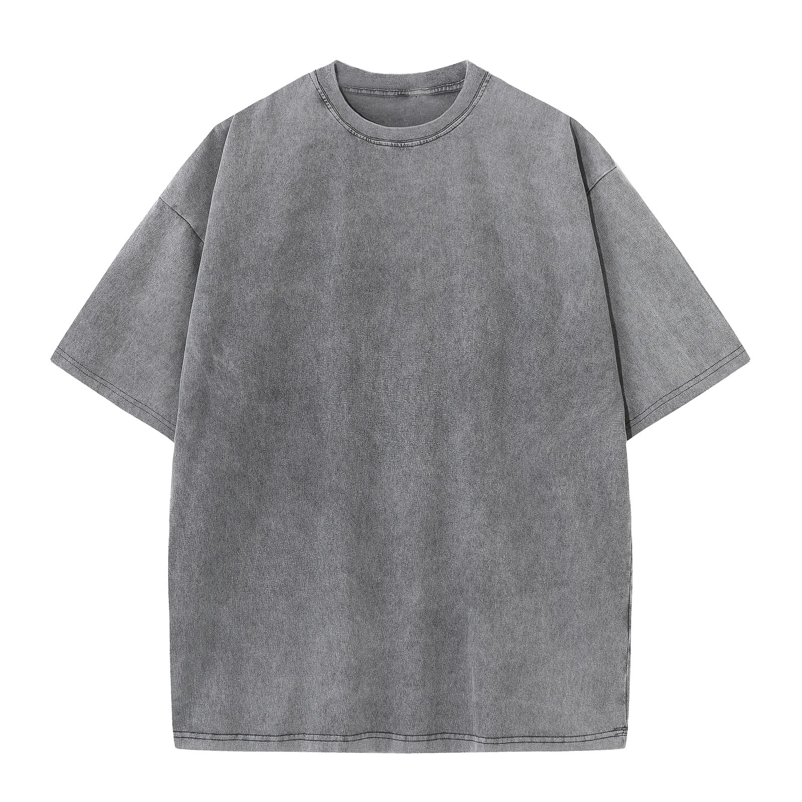 Men's Cotton T-Shirts Oversized Unisex Short Sleeves Casual Loose Wash Solid Basic Tee Tops