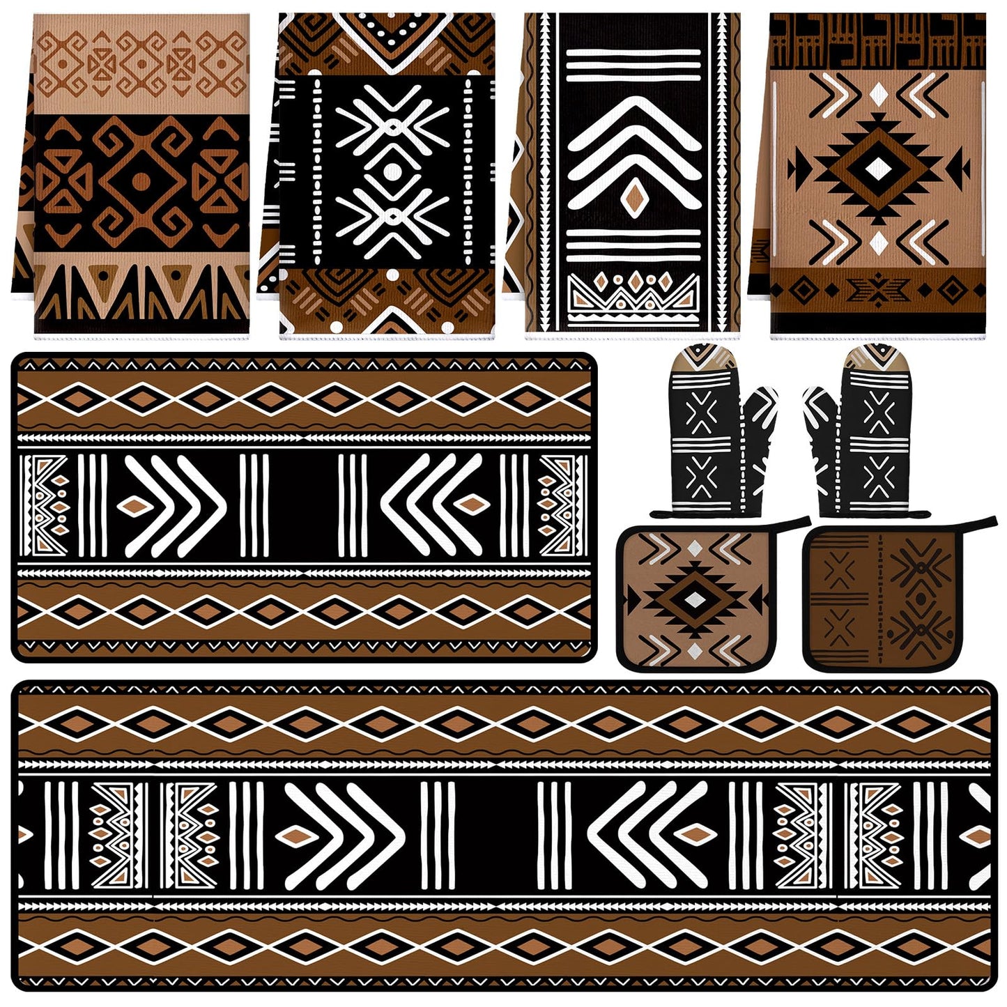 Fourluoo 10 Pcs Farmhouse Kitchen Decor and Accessories Set Black