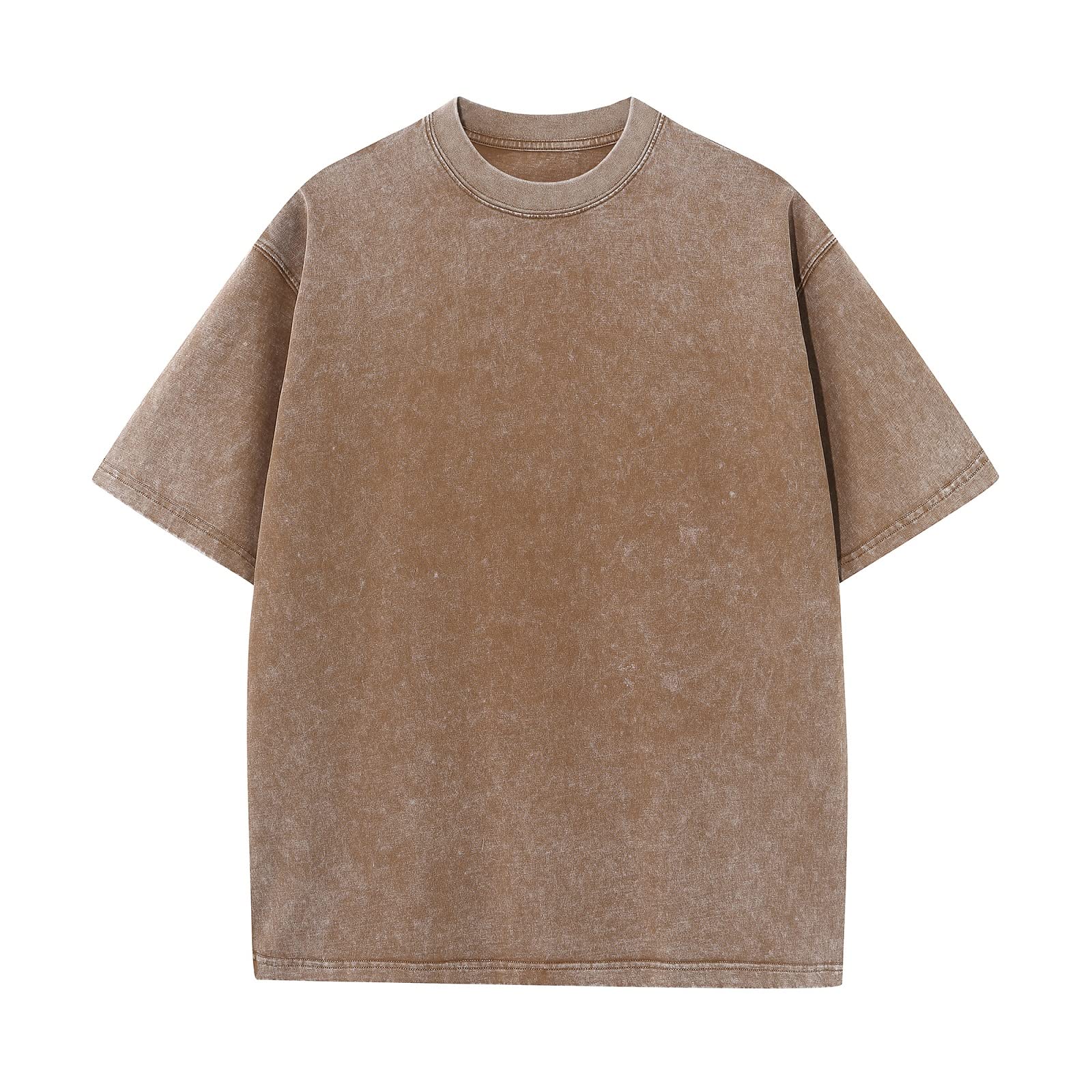 Men's Cotton T-Shirts Oversized Unisex Short Sleeves Casual Loose Wash Solid Basic Tee Tops